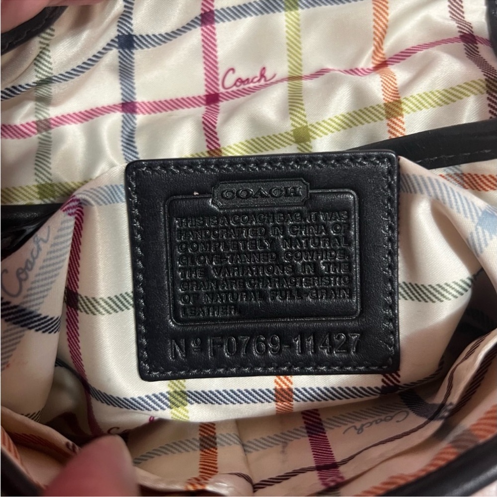 Coach Bleecker Legacy Tattersall Flap Shoulder Bag Black 11427 Y2K vintage EUC - Picture 14 of 16